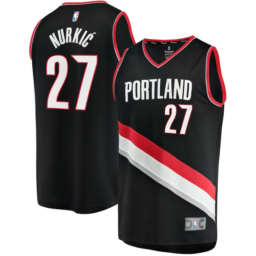 Men Portland Trail Blazers 27 Jusuf Nurkic Fanatics Branded Black 2022-23 Fast Break Replica Player NBA Jersey